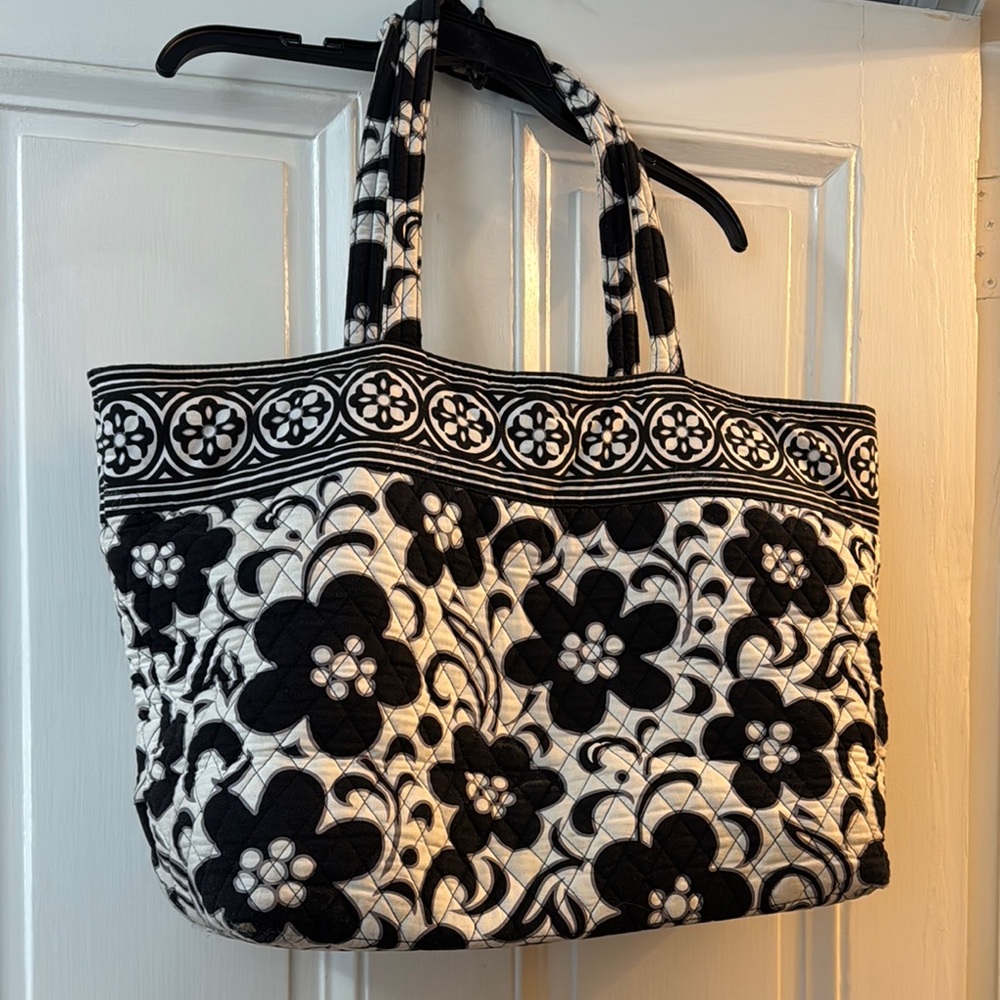 Vera Bradley Floral Black and White Tote Bag